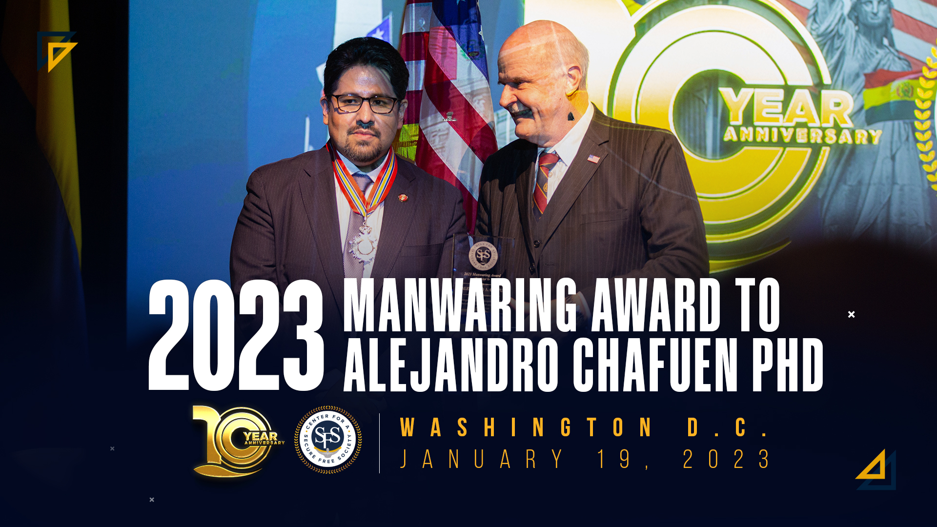 2023 Manwaring National Security Award to Alejandro A. Chafuen, PhD